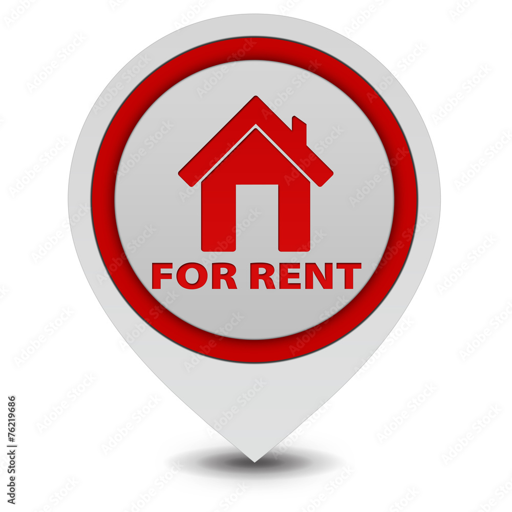 For rent pointer icon on white background For rent pointer icon on white background