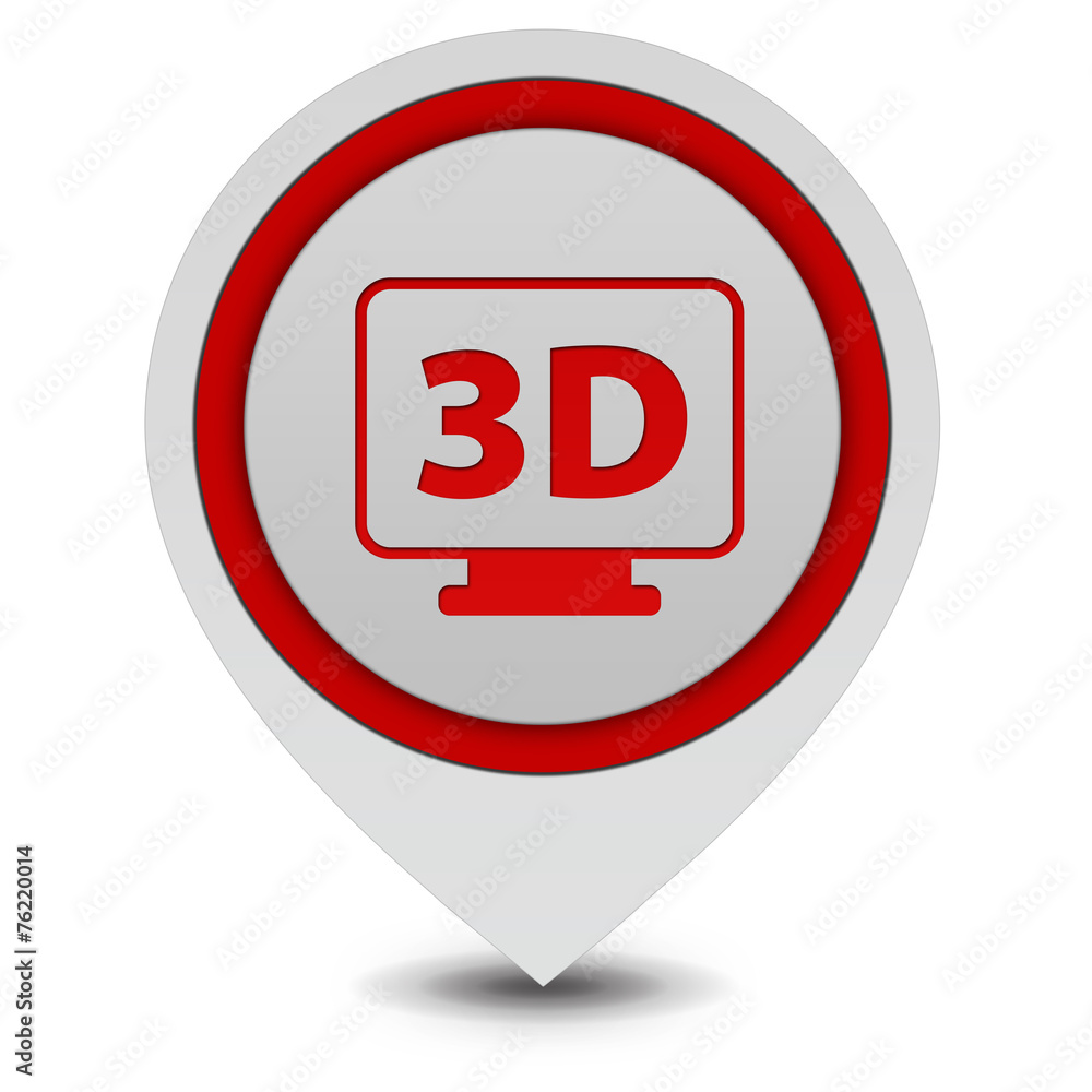 3D pointer icon on white background 3D pointer icon on white background