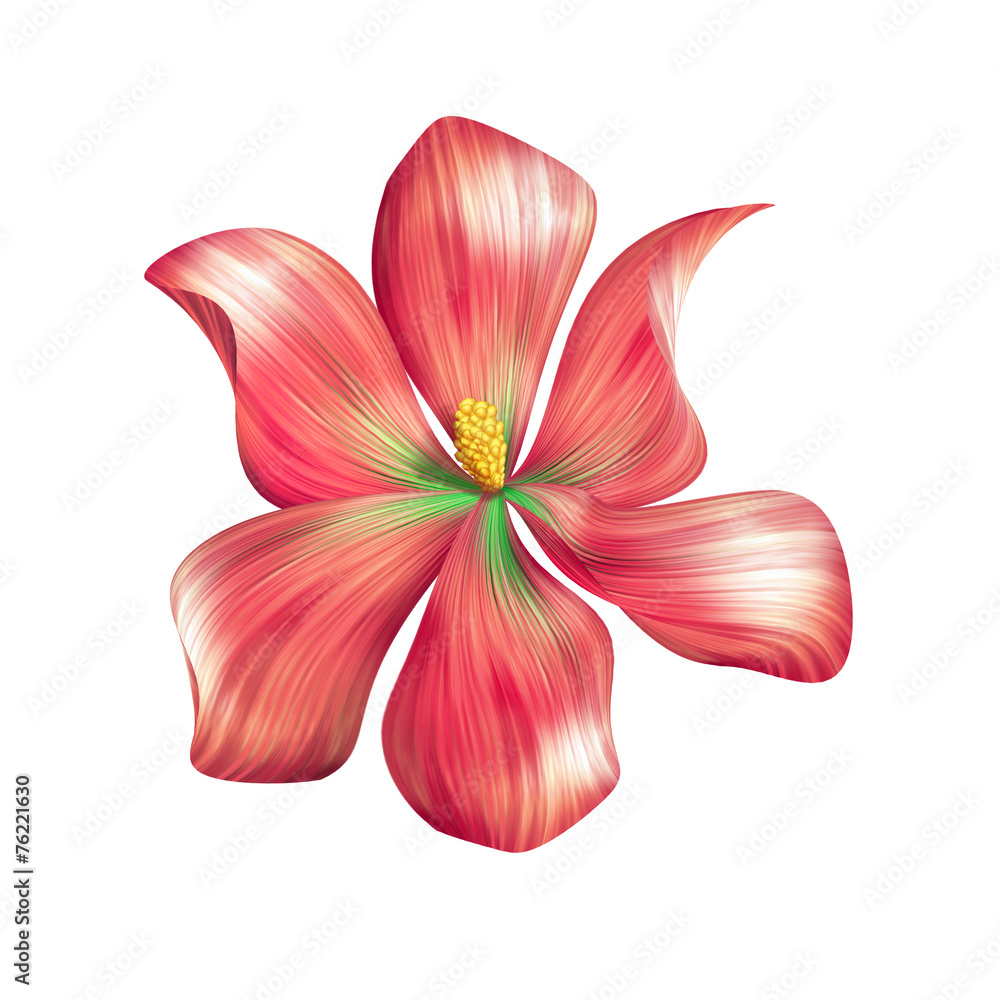Naklejka premium abstract red flower illustration isolated on white