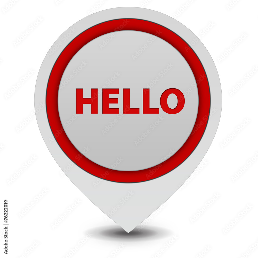 Hello pointer icon on white background Hello pointer icon on white background