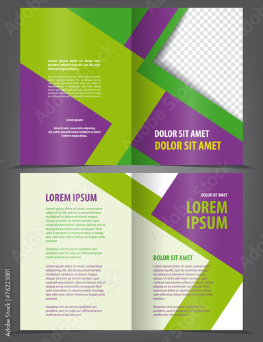 Vector empty bifold brochure print template design