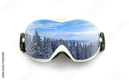 Ski glasses isolated on white