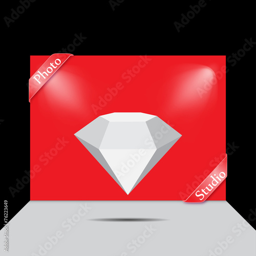 Crystal on studio background