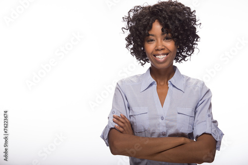 Young African American black woman smile happy face