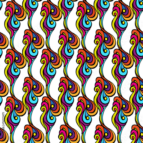 Abstract colorful floral background, seamless pattern – Illust