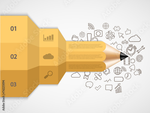 Vector modern pencil infographic