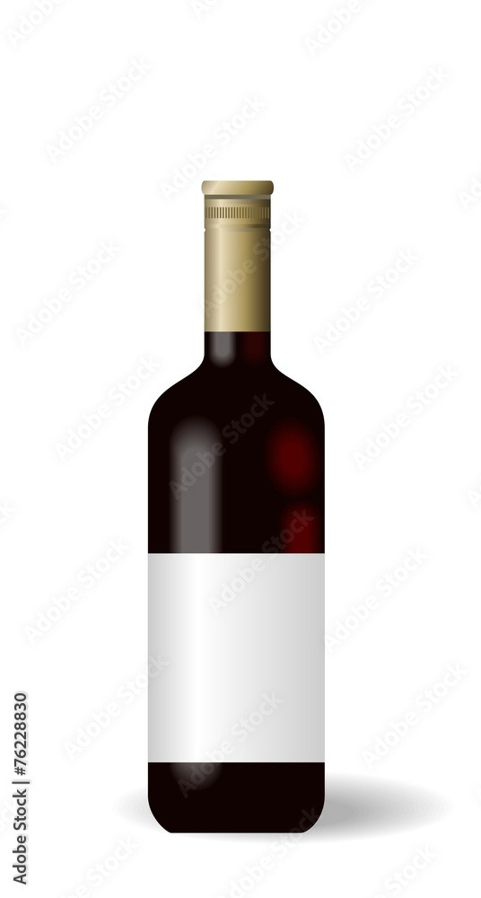 Illustration red wine bottle with label Illustration red wine bottle with label