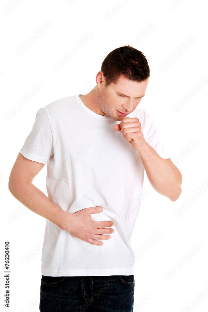 Young man has a flu Young man has a flu