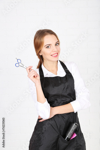 Beautiful girl hairdresser ...