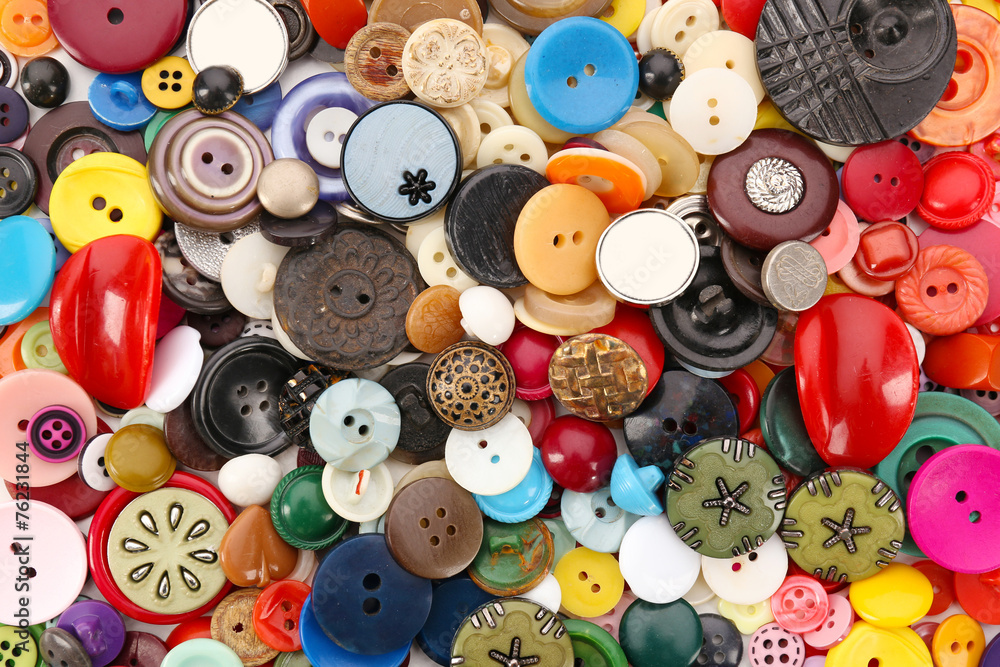 Various of colorful sewing buttons, macro view Various of colorful sewing buttons, macro view