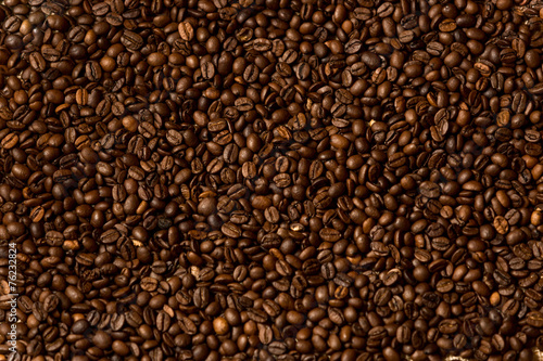Texture of brown roasted coffee beans