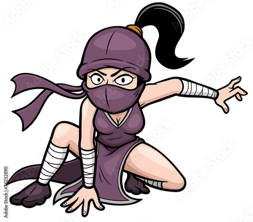 Fényképezés Vector illustration of Cartoon Ninja