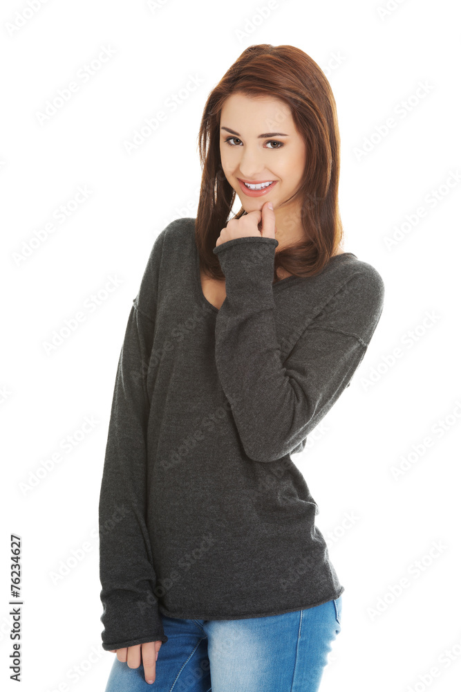 Happy young student woman. Happy young student woman.