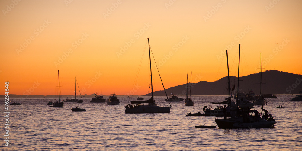 Vancouver Sunset with Boats