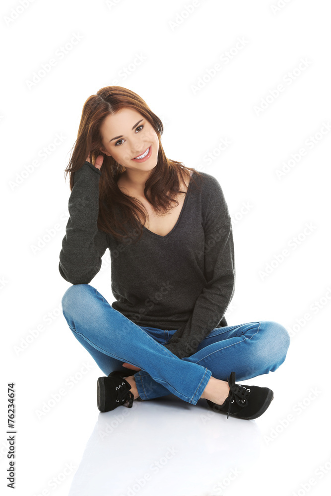 Young casual woman style. Studio portrait Young casual woman style. Studio portrait