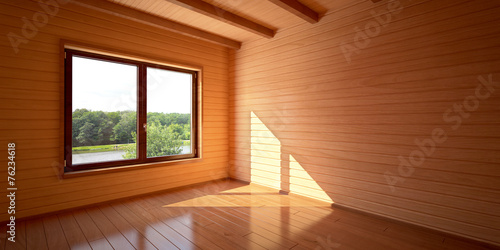 Комната в деревянном доме на берегу пруда © ka_terina14