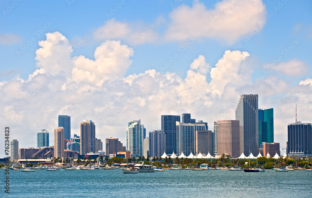 Obraz premium City of Miami Florida, summer panorama