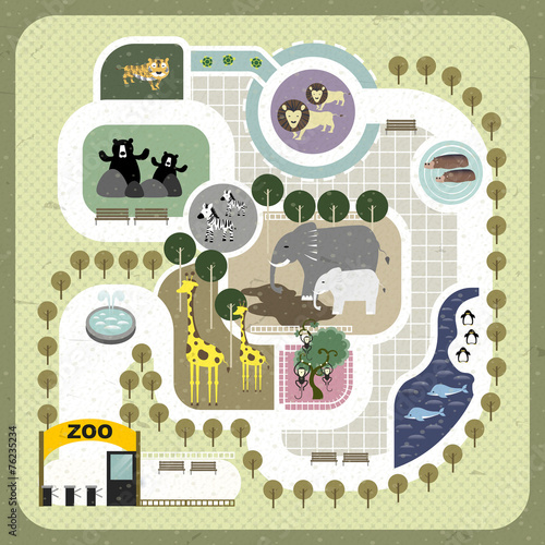 flat design zoo map