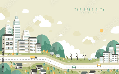 the best city scenery in flat design