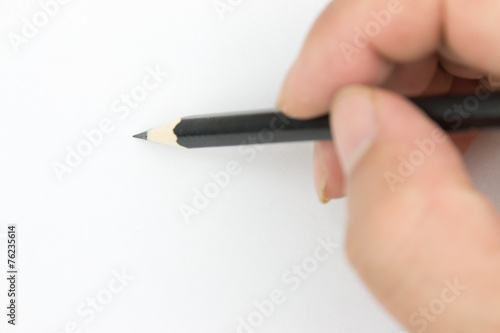 Holding a pencil sketch