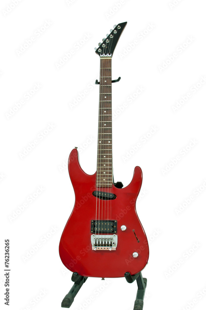 The old red electric guitar