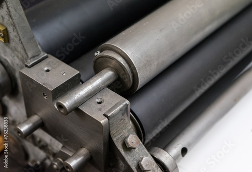 fragment of the old machine in printing house