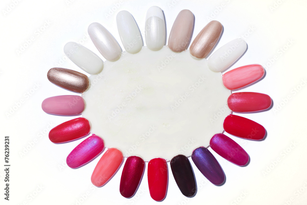 Obraz premium Nail varnish color sample plate
