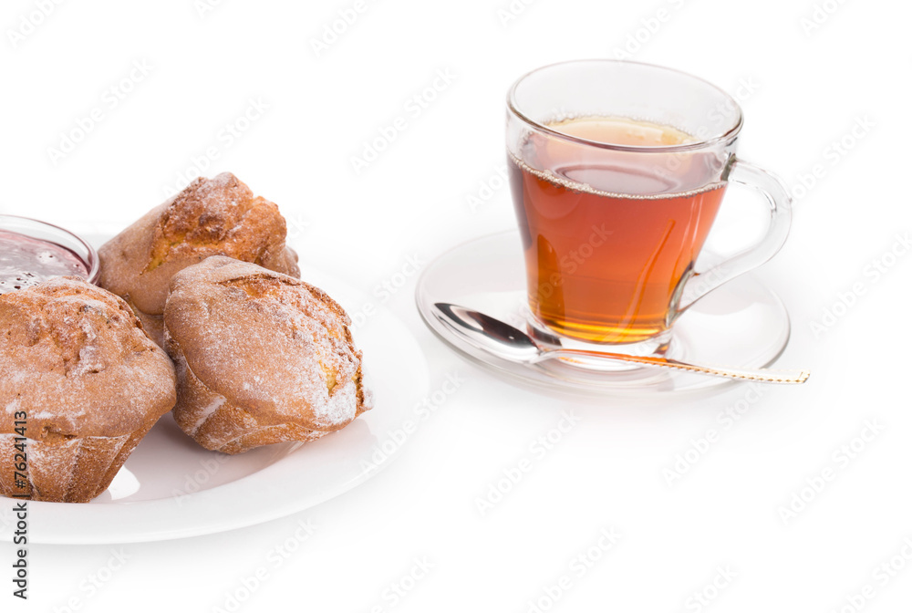 Cup of tea with cake.