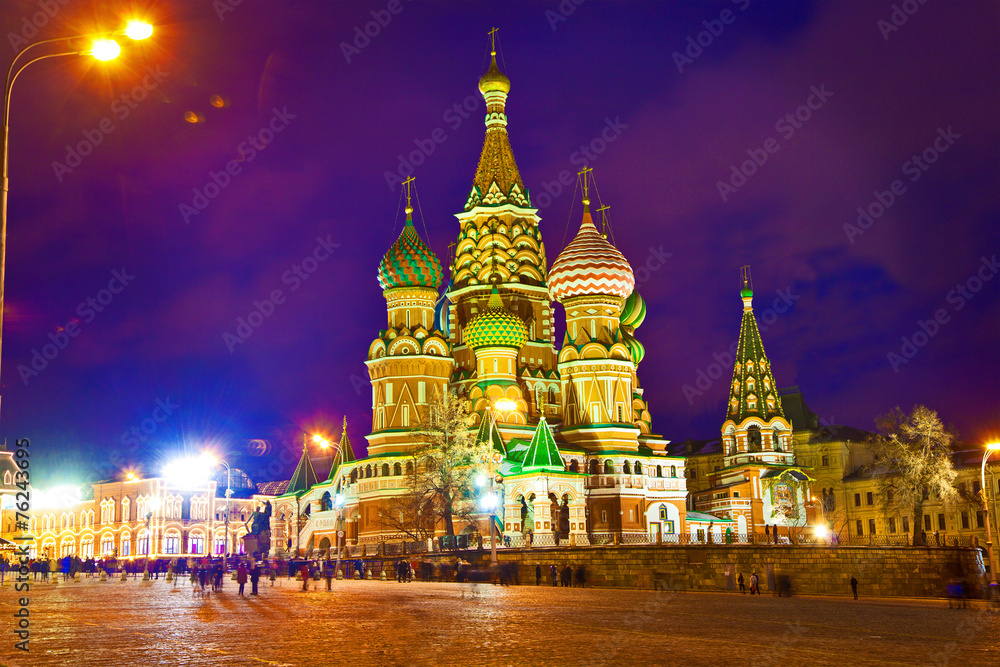 St. Basil's Cathedral in Moscow, Night photography