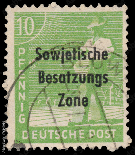 Stamp printed in Germany shows sower