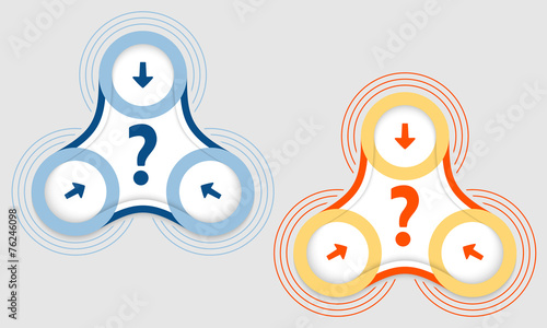 Two vector objects and question mark