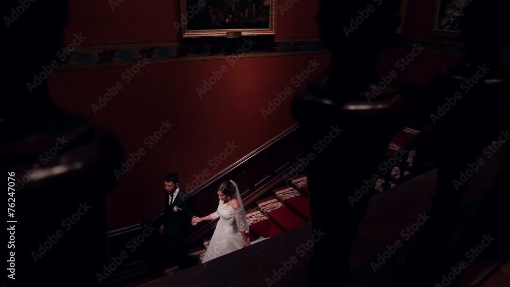 bride and groom in beautiful theater bride and groom in beautiful theater