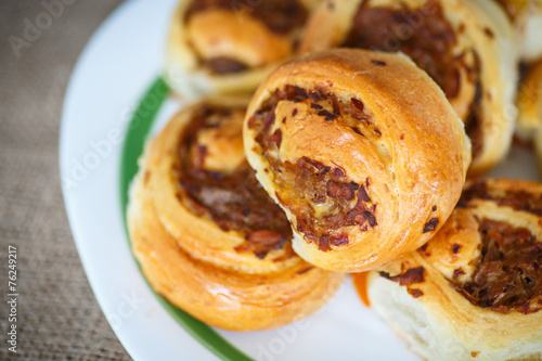 twisted pastry stuffed with cabbage