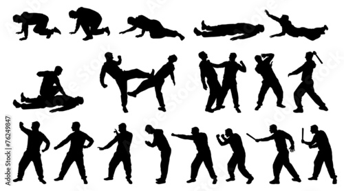 SILHOUETTE COMBAT MAN AND MARTIAL ARTS