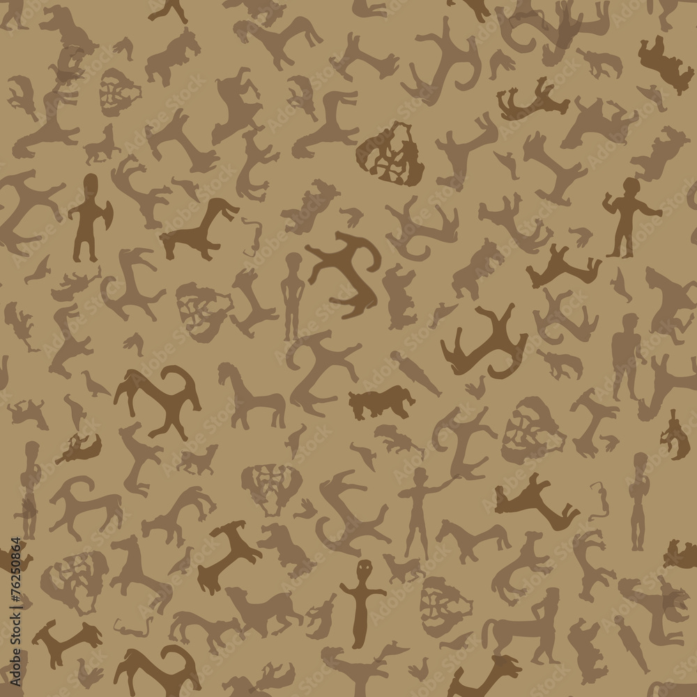 Ancient Mediterranean seamless pattern.  animals background