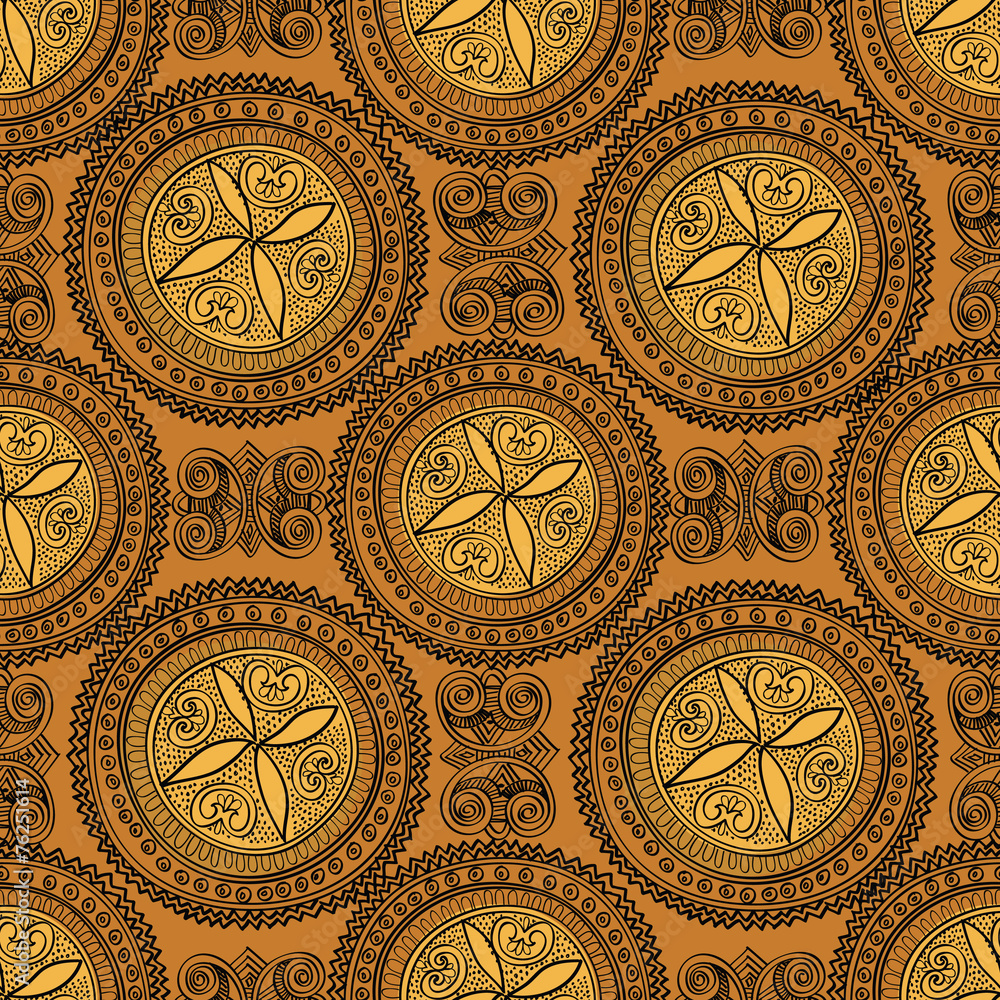 Abstract floral seamless pattern. Oriental ornament background
