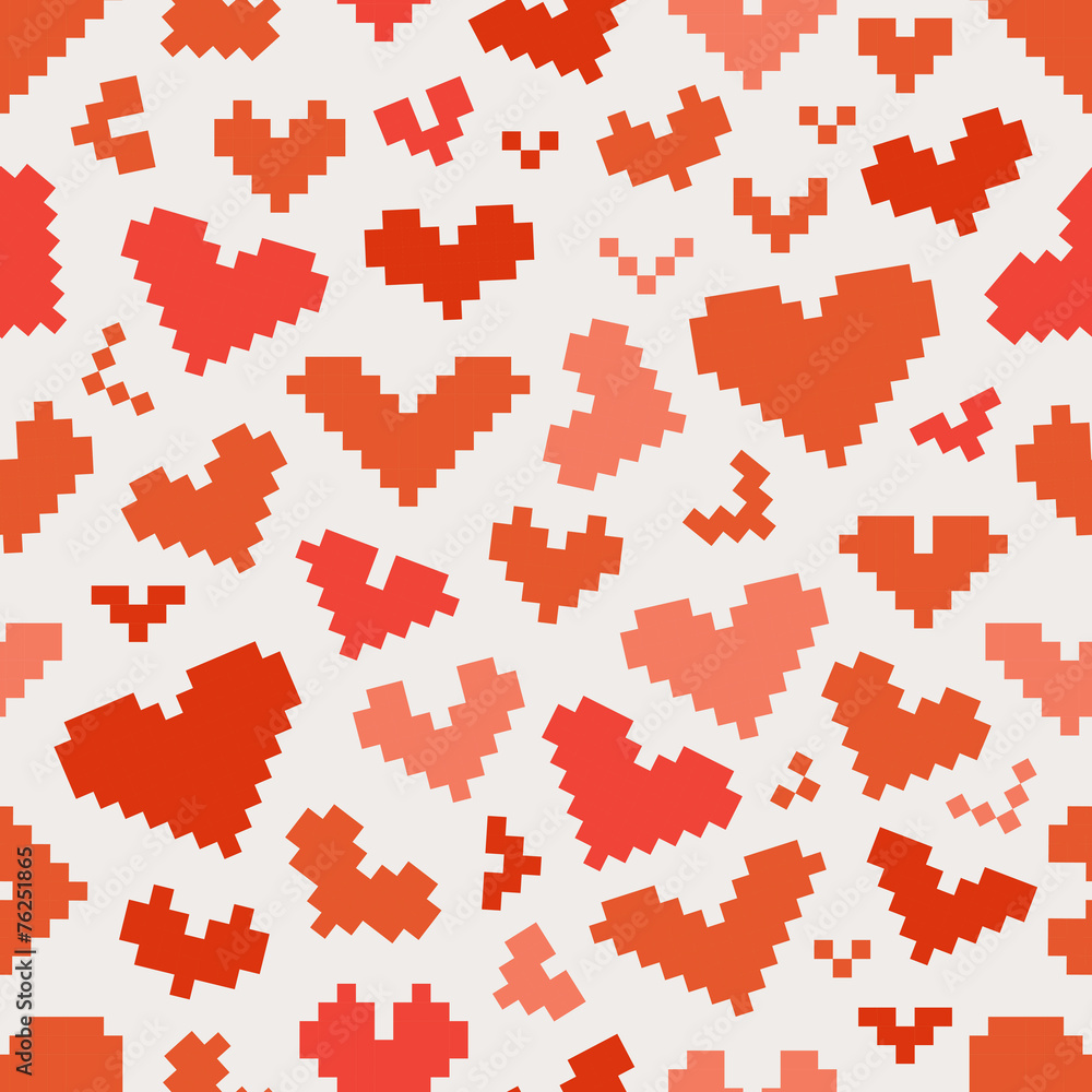 Different abstract heart icons seamless pattern