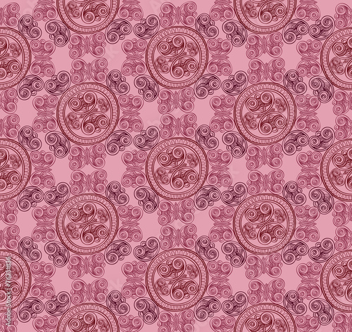 Abstract floral seamless pattern. Oriental ornament background