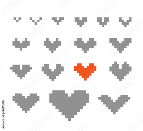 Different abstract heart icons collection