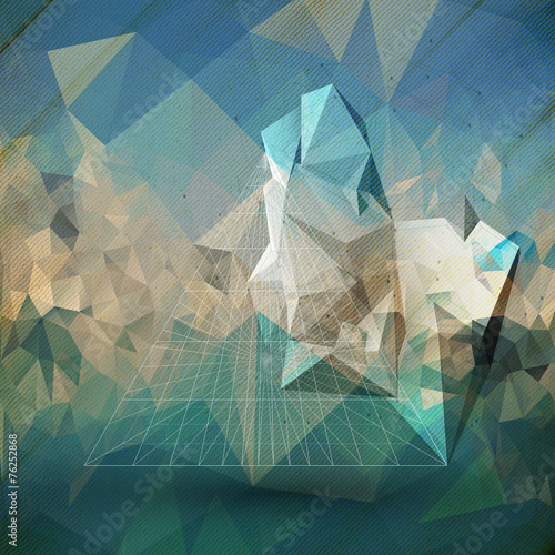Abstract 3D pyramid. Template for business or science design