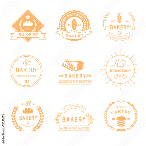set of bakery and bread shop logos, labels, badges  design
