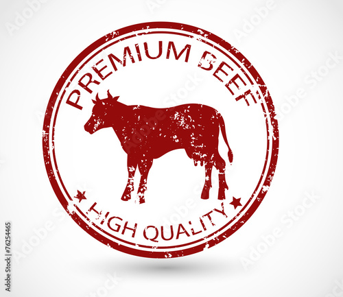 Premium beef rubber stamp vector
