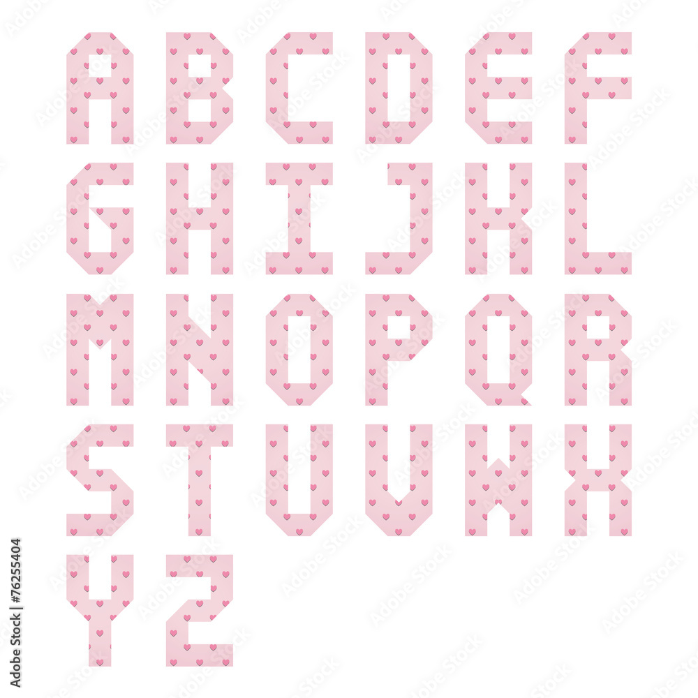Pink heart alphabet letters1