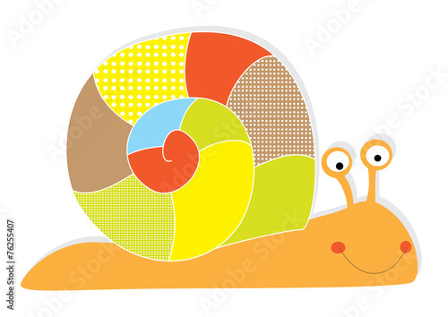 snail on white background- vectors for children