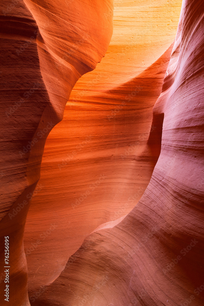Sandstone waves and colors inside iconic Antelope Canyon - obrazy, fototapety, plakaty 