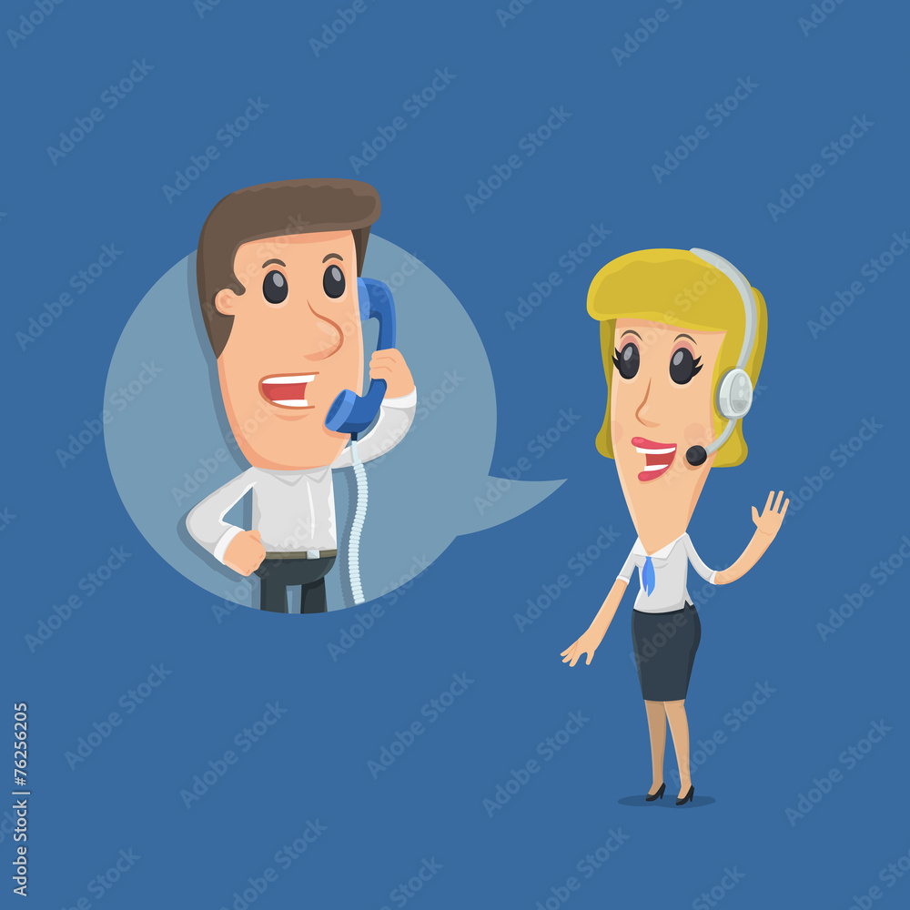 Manager communicates with the customer by phone Manager communicates with the customer by phone
