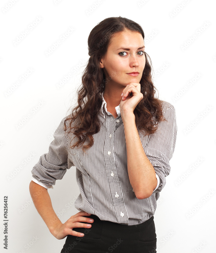 Portrait of thinking business woman Portrait of thinking business woman