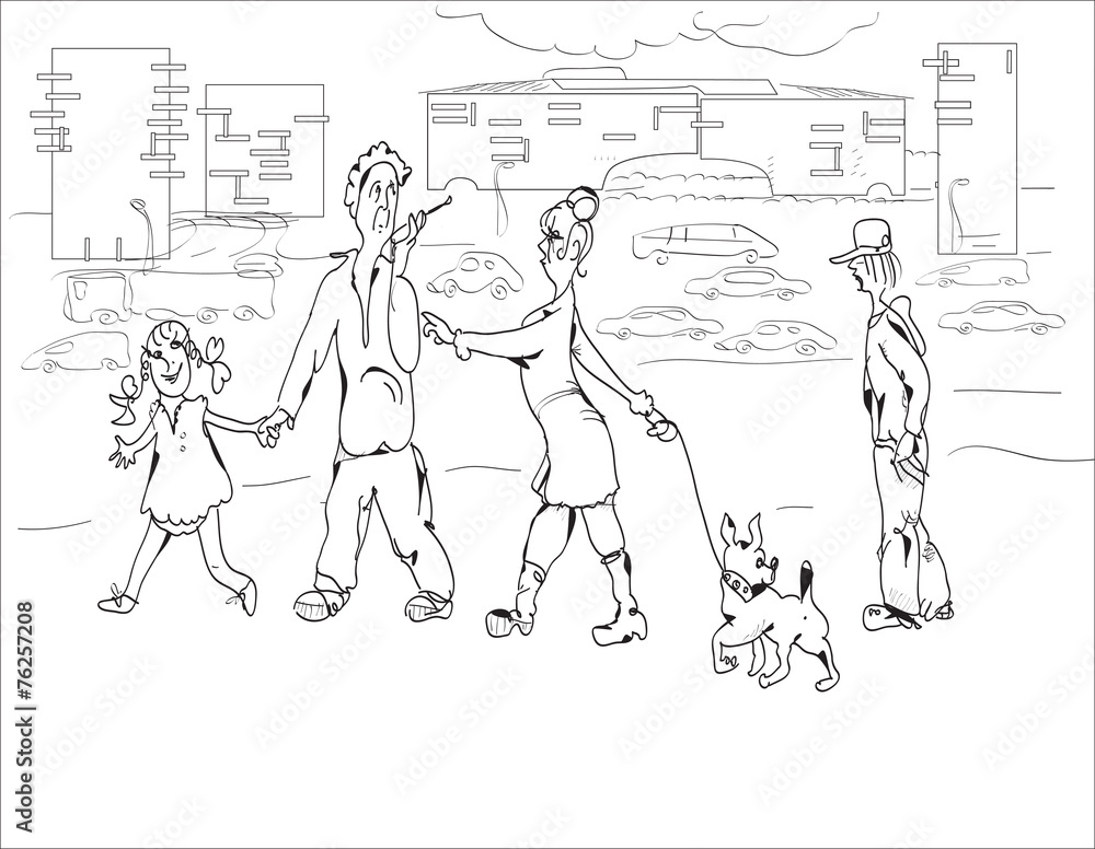 Fototapeta premium Family Walking