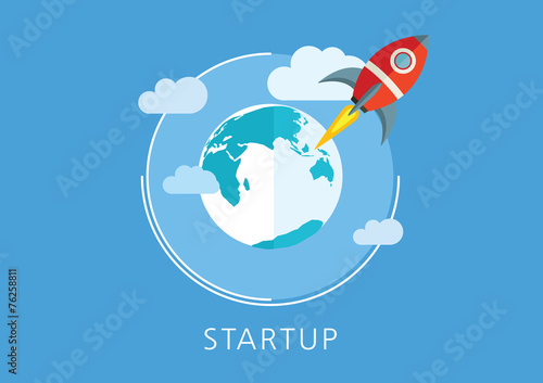 startup concept flat icon
