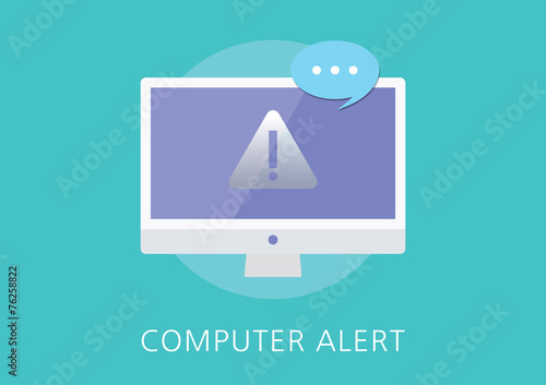 computer alert concept flat icon
